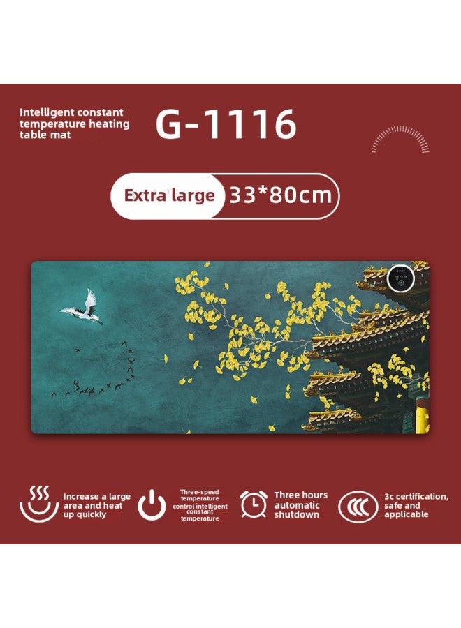 Heating Mouse Pad Warm Table Mat Hand Warmer Office Warm Table Mat Heating Heating Table Mat Hand Warmer-Color:330*800 [heating Pad]]-Pattern:G-1116 - Image 1