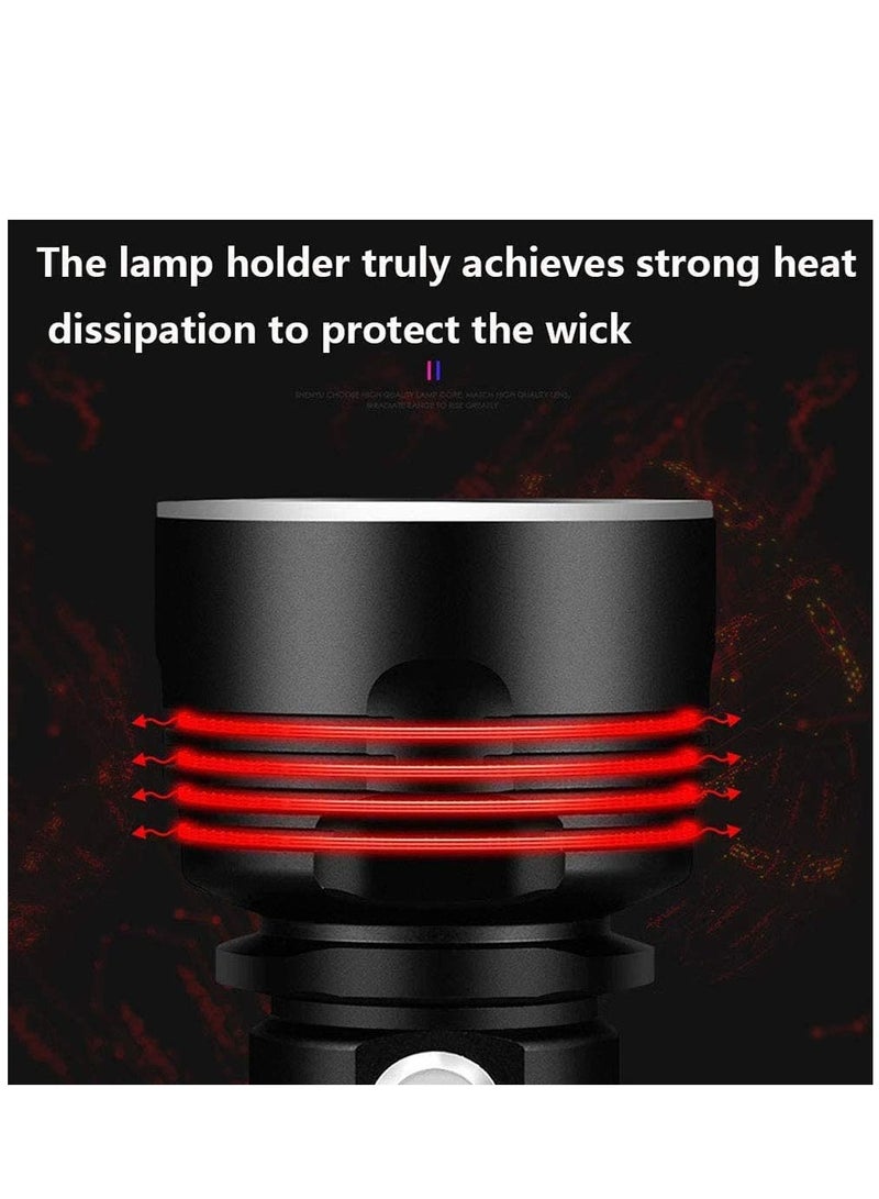 3000 -10000 Lumen High Power LED Waterproof Flashlight Lamp Ultra Bright 3 Mode Most Powerful 50W XLM-P70 LED USB Rechargeable Flashlight Torch 2 Lithium Battery - Image 2