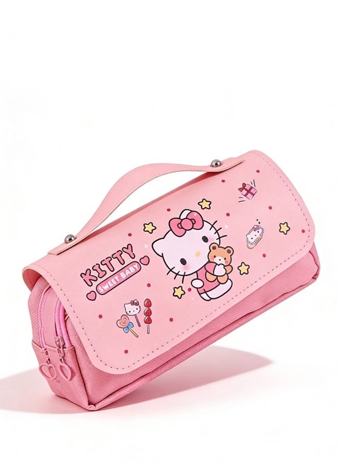 هالو كيتي حقيبة أقلام لطيفة، حقيبة أقلام كبيرة من طراز ”كاواي“، من اللوازم المدرسية، هدية رائعة للأطفال والمكاتب والمدارس، مناسبة للفتيات - Image 2