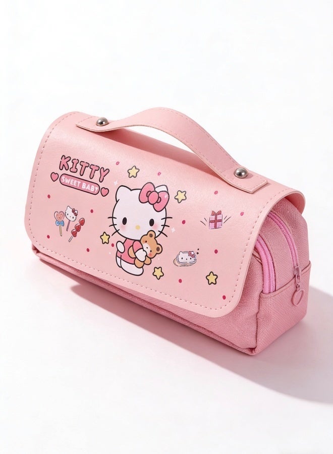 هالو كيتي حقيبة أقلام لطيفة، حقيبة أقلام كبيرة من طراز ”كاواي“، من اللوازم المدرسية، هدية رائعة للأطفال والمكاتب والمدارس، مناسبة للفتيات - Image 1