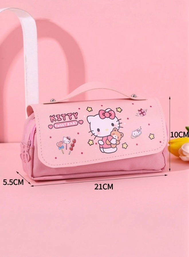 هالو كيتي حقيبة أقلام لطيفة، حقيبة أقلام كبيرة من طراز ”كاواي“، من اللوازم المدرسية، هدية رائعة للأطفال والمكاتب والمدارس، مناسبة للفتيات - Image 3