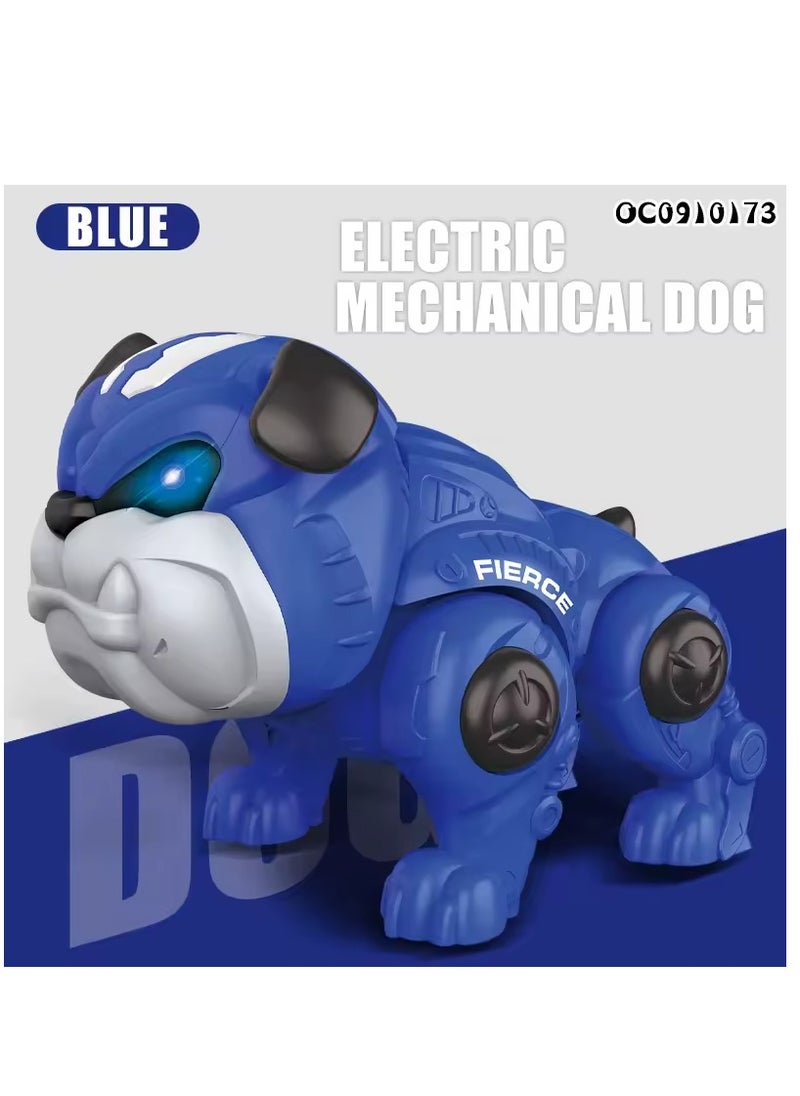 Rally - Pitbull Robot Dog Toy with Light and Sound Effects - Blue Size 20x16x14 cm - Image 1