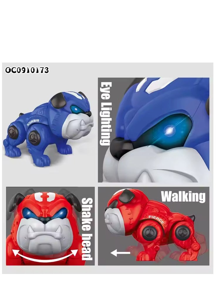 Rally - Pitbull Robot Dog Toy with Light and Sound Effects - Blue Size 20x16x14 cm - Image 1