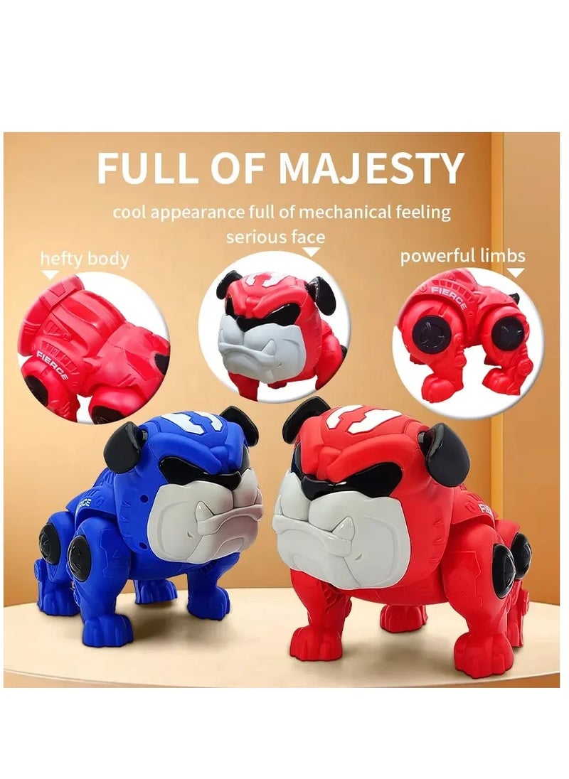 Rally - Pitbull Robot Dog Toy with Light and Sound Effects - Blue Size 20x16x14 cm - Image 1
