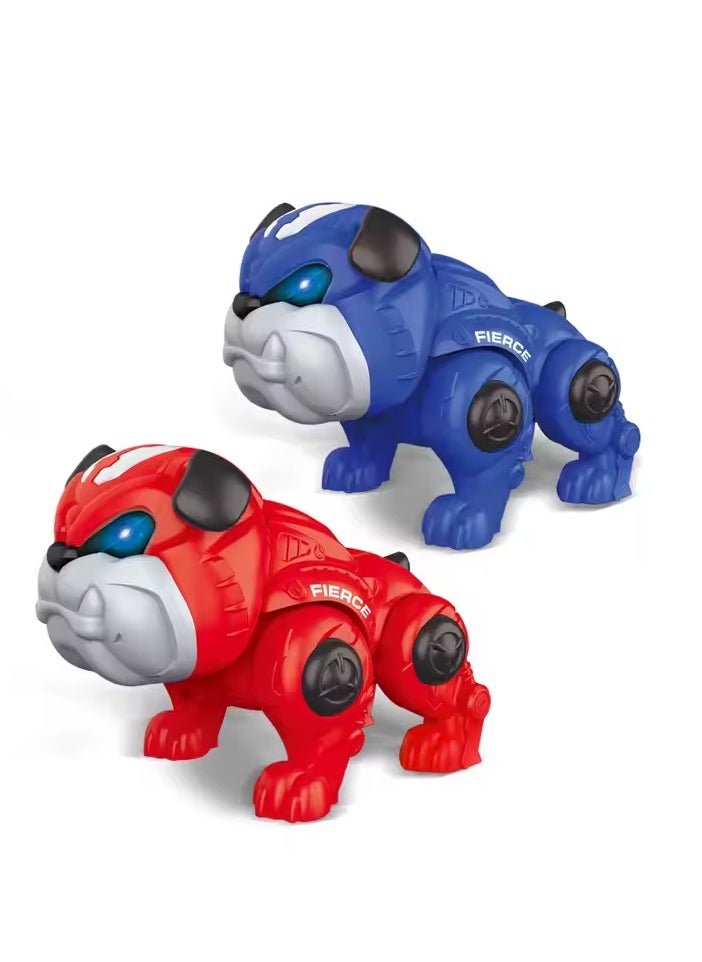 Rally - Pitbull Robot Dog Toy with Light and Sound Effects - Blue Size 20x16x14 cm - Image 1