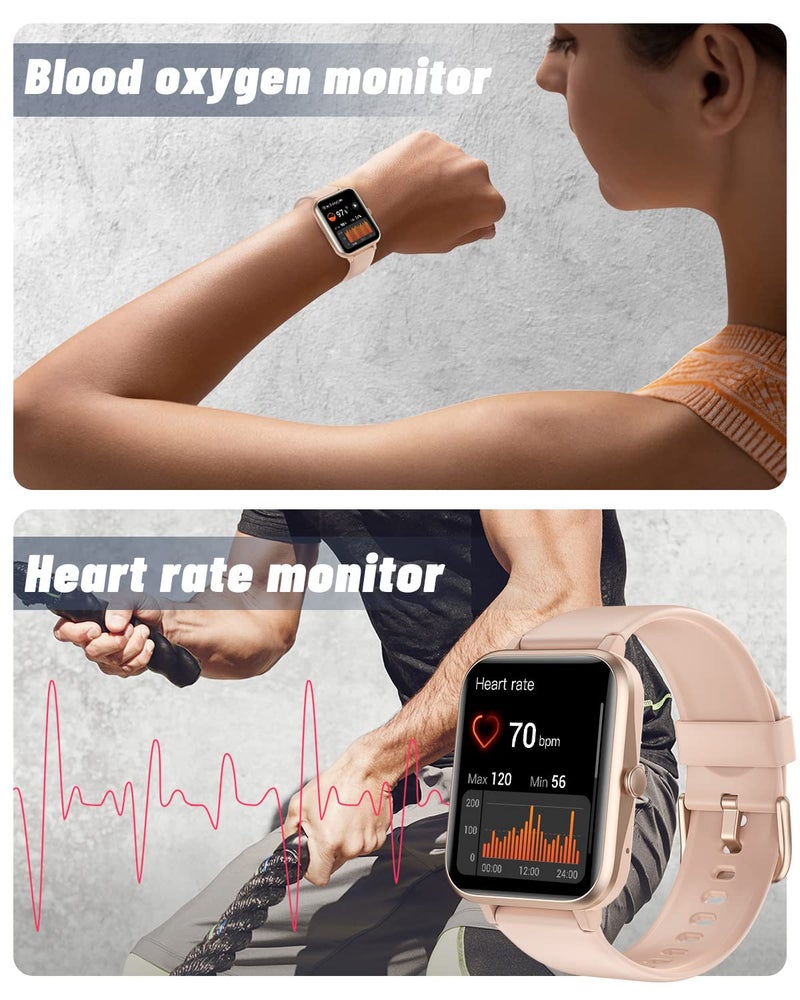 GRV Smart Watch for iOS and Android Phones (Answer/Make Calls), Watches for Women IP68 Waterproof Smartwatch Fitness Tracker Watch with Heart Rate/Sleep Monitor Steps Calories Counter (Pink) - Image 5