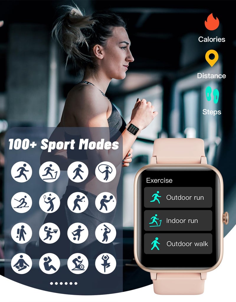 GRV Smart Watch for iOS and Android Phones (Answer/Make Calls), Watches for Women IP68 Waterproof Smartwatch Fitness Tracker Watch with Heart Rate/Sleep Monitor Steps Calories Counter (Pink) - Image 4