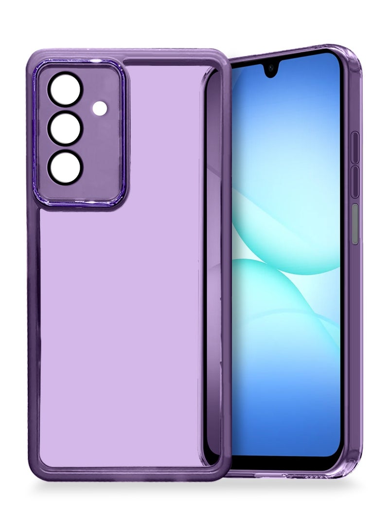 Wtech Samsung Galaxy A17 5G 2025 Soft Transparent TPU Camera Lens Protection Silicone Ultra Thin Phone Stylish Electroplated Camera Border Back Case Cover - Eggplant Purple - Image 1