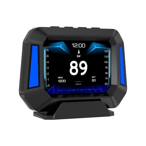 AZIJYV Obd2 Gauge Display P21, Heads Up Display for Cars, Displaying Multiple Functions, Speedometer, Slope Meter, Digital Speedometer for car Suitable for After 2009 - Image 1