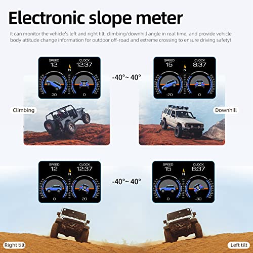 AZIJYV Obd2 Gauge Display P21, Heads Up Display for Cars, Displaying Multiple Functions, Speedometer, Slope Meter, Digital Speedometer for car Suitable for After 2009 - Image 5
