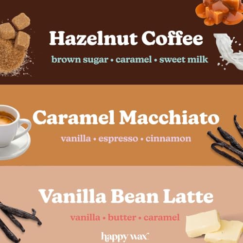 Happy Wax Coffee Mix Collection Scented Natural Soy Wax Melts – 6 Total Oz. of Scented Wax Melts, Collection Includes Hazelnut Coffee, Vanilla Bean Latte and Caramel Macchiato - Image 3