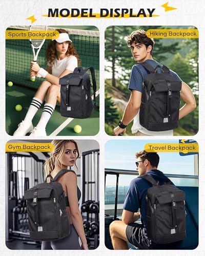 SEAFEW Vacuum Backpack Travel with Separate Seal Compression Bag & Pump, Waterproof Carry on Suitcase Luggage Flight Approved for Men Women, Laptop Daypack for Work Trip Gym, Black - Image 3