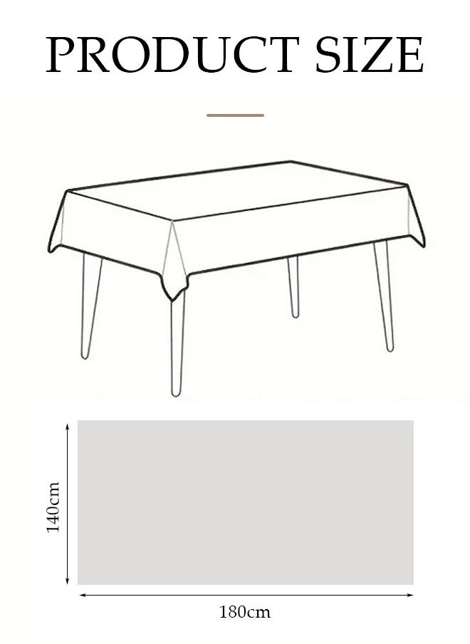 DUNISO White Embroidered Crochet Hole Tablecloth with Tassels, Boho Stripe Geometric Tablecloth for Party Birthday Dinning Table Cloth, Rectangular 140*180cm  - Image 2