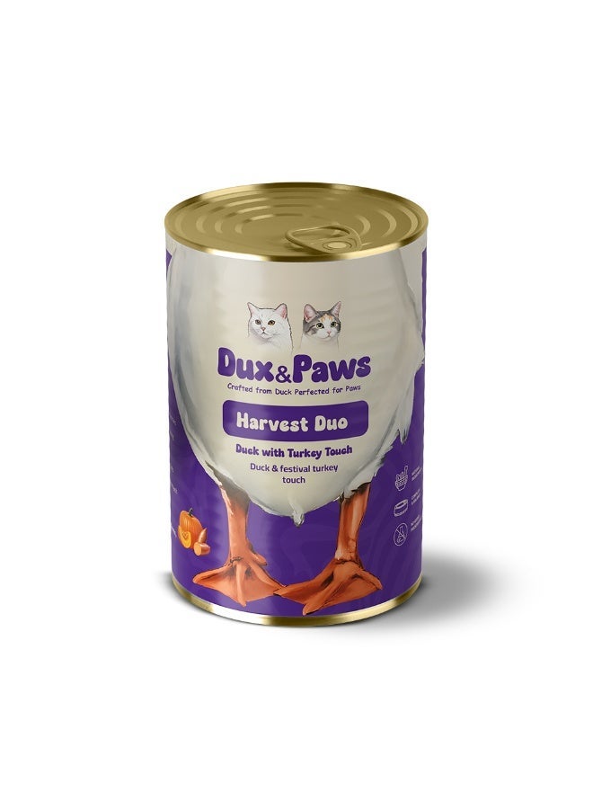 Dux&Paws Harvest Duo Premium Duck Pate Wet Cat Food - 400g | Single Protein, Hypoallergenic & Digestive Support | Rich in Taurine, Pumpkin & Sweet Potato.pets food ,cats food - Image 1