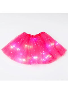 Generic Kids LED Light-Up Sequin Tutu Skirt Rose Red 