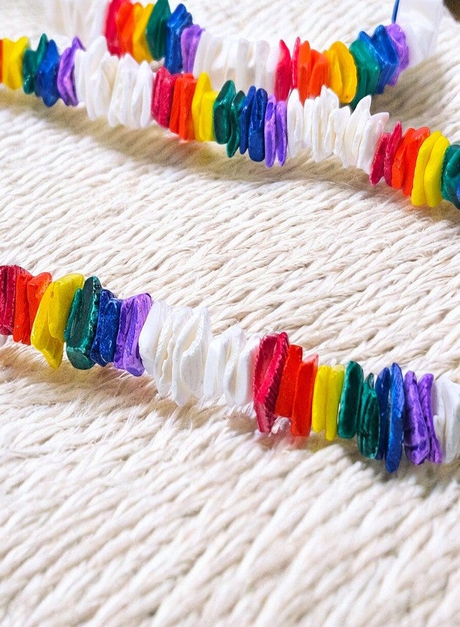 BlueRica Rainbow & White Puka Shell Chips Necklace & Anklet Set - Image 3