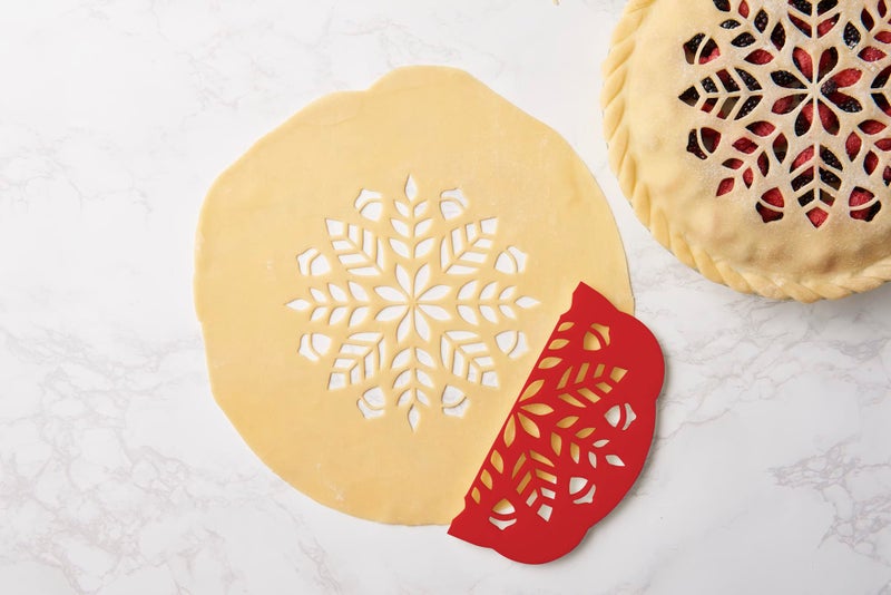 Talisman Designs Talisman Designs Pie Top Cutter | Pie Crust Cutter | Pie Decorating Tools | Pie Pastry Baking Accessories | Stencil Crust Cutout | 10-Inch | Autumn Design | Red 