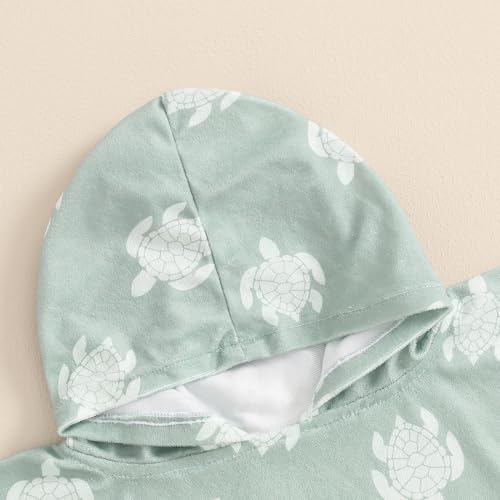 Frietlebird Toddler Baby Girl Boy Hooded Beach Towel Swim Cover Up Bath Towels Swim Poncho Swimsuit Cover Up Summer Clothes (B-Green,18-24 Months) - Image 3