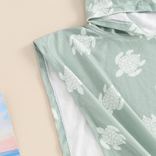 Frietlebird Toddler Baby Girl Boy Hooded Beach Towel Swim Cover Up Bath Towels Swim Poncho Swimsuit Cover Up Summer Clothes (B-Green,18-24 Months) - Image 4