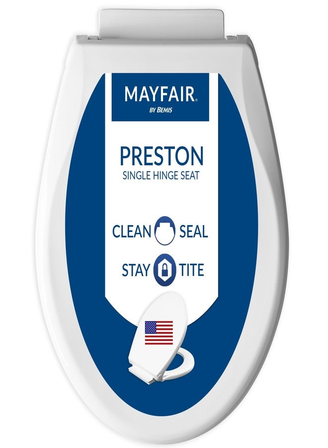 Mayfair 898SLW 000 Preston Easy to Clean Single Hinge Toilet Seat, White, Round - Image 1