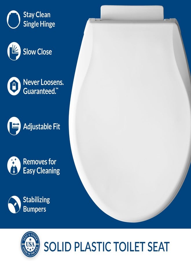 Mayfair 898SLW 000 Preston Easy to Clean Single Hinge Toilet Seat, White, Round - Image 3