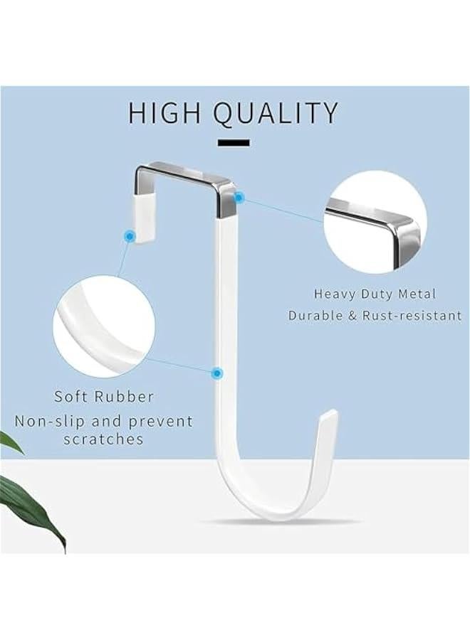 HOOKOR 6 Pack Over The Door Hooks, Hangers Hooks with Rubber Prevent Scratches, Heavy Duty Organizer for Living Room, Bathroom, Bedroom, Kitchen Hanging Clothes, Towels, Hats, Coats - Image 2