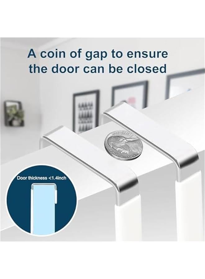 HOOKOR 6 Pack Over The Door Hooks, Hangers Hooks with Rubber Prevent Scratches, Heavy Duty Organizer for Living Room, Bathroom, Bedroom, Kitchen Hanging Clothes, Towels, Hats, Coats - Image 4