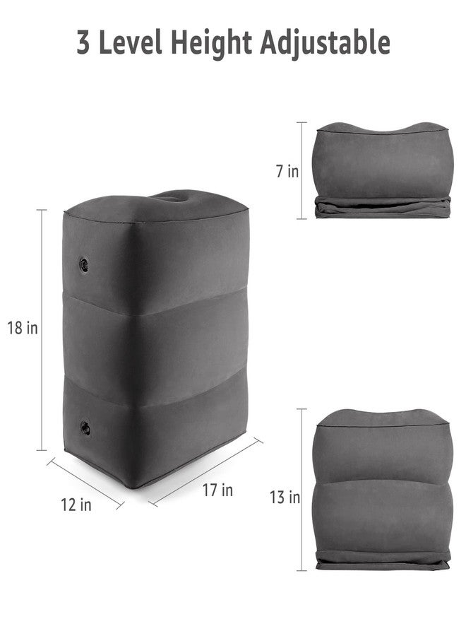 Rewondah [2-Pack] Rewondah Inflatable Foot Rest Airplane, Kids Airplane Bed | Adjustable Height Travel Foot Rest Pillow | Toddler Flights Seat Extender | Inflatable Foot Rest for Air Travel Flights Train, Car - Image 3