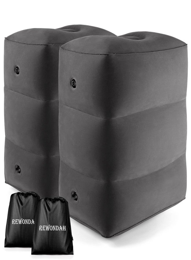 Rewondah [2-Pack] Rewondah Inflatable Foot Rest Airplane, Kids Airplane Bed | Adjustable Height Travel Foot Rest Pillow | Toddler Flights Seat Extender | Inflatable Foot Rest for Air Travel Flights Train, Car - Image 1
