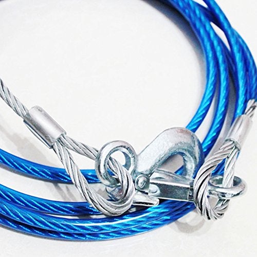 Krtopo GNEY Premium 4 m Long, 5 Ton Towing Super Strong Emergency Heavy Duty Car Tow Cable Strap Rope with Dual Forged Hooks (Blue, 10mm x 4 m) - Image 2