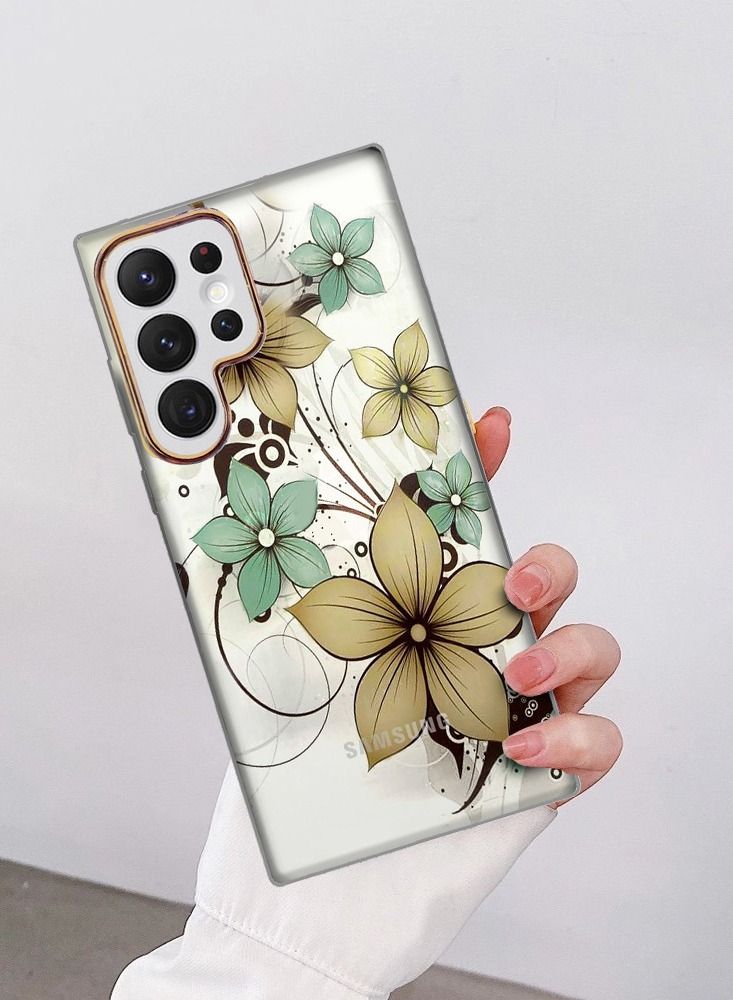 JOWAY Samsung Galaxy S22 Ultra Floral Clear Case Ultra Slim Shockproof Flower Print Transparent Cover Design 5 - Image 3