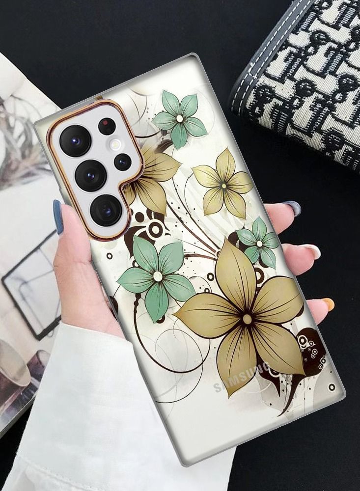 JOWAY Samsung Galaxy S22 Ultra Floral Clear Case Ultra Slim Shockproof Flower Print Transparent Cover Design 5 - Image 2