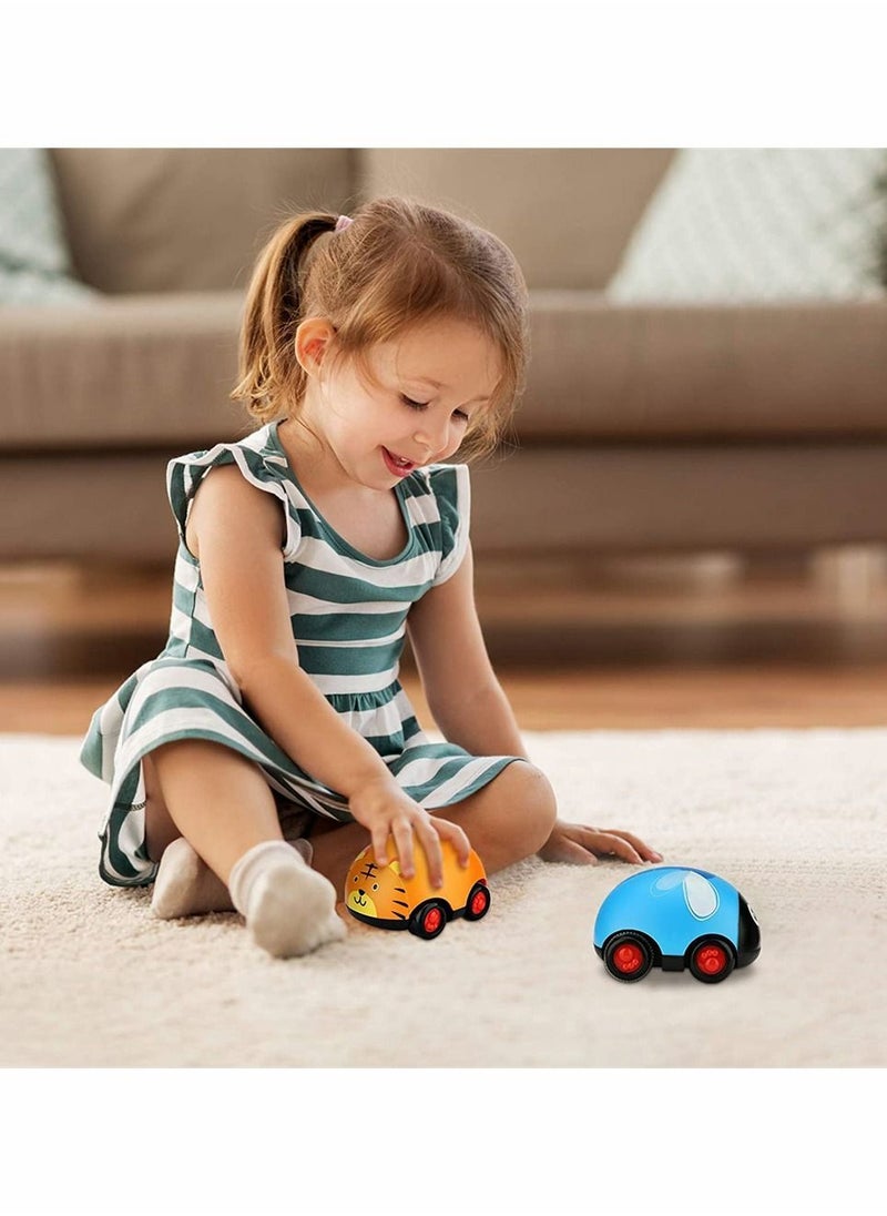 Y&D - Animal Pull Back Toy Car, Cartoon Type Friction Power Car Game Set, Push and Toy, Party Gift, Gift for Boys Girls Over 3 Years Old (4 Pieces) - Image 1