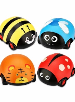 Y&D Animal Pull Back Toy Car, Cartoon Type Friction Power Car Game Set, Push and Toy, Party Gift, Gift for Boys Girls Over 3 Years Old (4 Pieces)  - Image 1