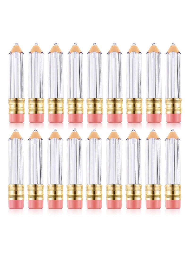 KASTWAVE Empty Lip Gloss Tube Containers, 5ml/0.17oz Cute Mini Pencil Shaped Refillable Clear Lip Balm Bottles Makeup, with Brush Tip Applicator for Women Girl DIY  - Image 1
