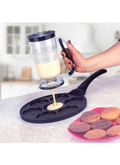 TIMEX Hanımeli Pancake Dough Portioner Dough Dispenser Pancake Crepe Muffin Easy Pour Container Portioner 1lt (Black) 