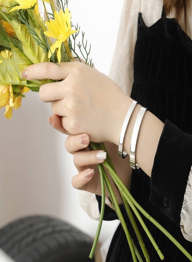 MILAKOO 6mm Sterling Silver Bracelets for Mom Boho Style Weeding Gifts Wristlet Bangle - Image 5