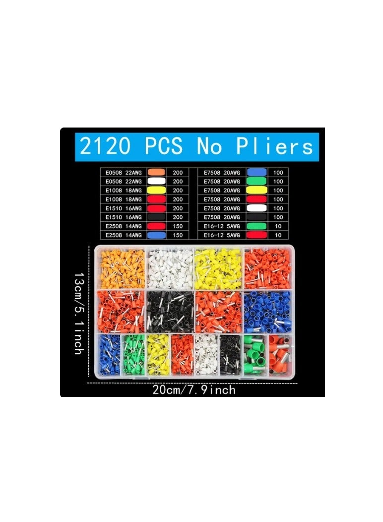 2120 PCS Box,VE Tubular Crimp Terminals Wire Insulated Terminator Block Cord End Connector Electrical Tube Terminal  - Image 1