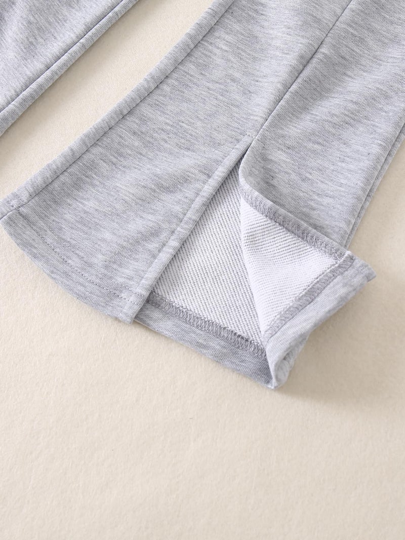 Fdqin Girls 3 Pcs Wide Leg Sweatpants Casual Elastic Waist Straight Leg Jogger Pants with Pockets Multicolor 7-8Years - Image 4