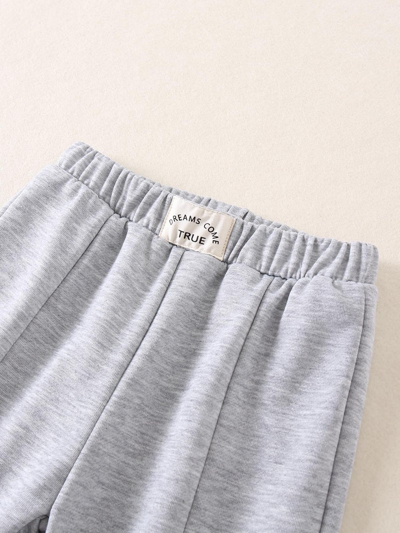 Fdqin Girls 3 Pcs Wide Leg Sweatpants Casual Elastic Waist Straight Leg Jogger Pants with Pockets Multicolor 7-8Years - Image 3
