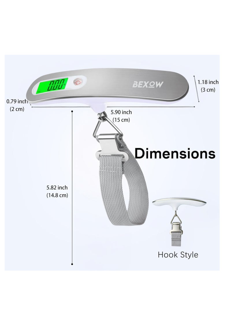 BEXOW Digital Luggage Scale, Portable Handheld Scale with LCD Display, 50kg/110lb Capacity for Travel, Baggage Weighing - Image 2