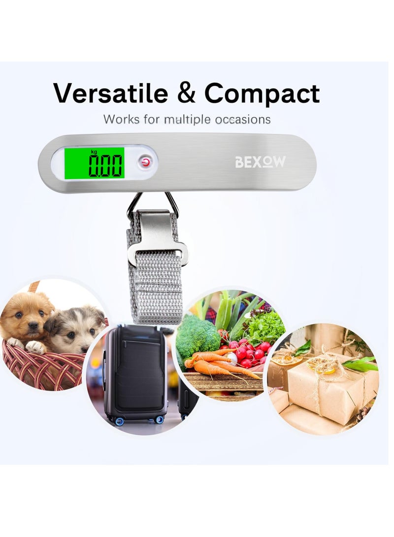 BEXOW Digital Luggage Scale, Portable Handheld Scale with LCD Display, 50kg/110lb Capacity for Travel, Baggage Weighing - Image 3