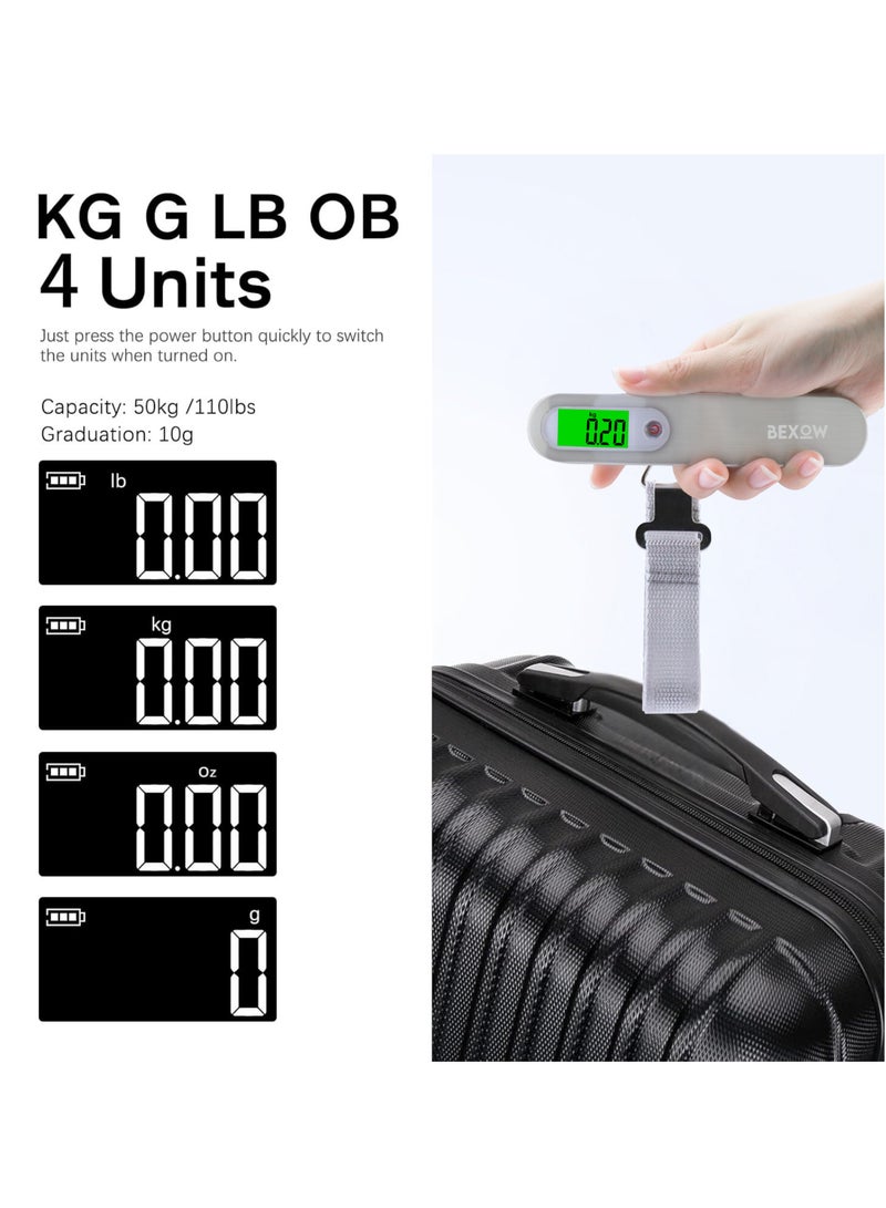 BEXOW Digital Luggage Scale, Portable Handheld Scale with LCD Display, 50kg/110lb Capacity for Travel, Baggage Weighing - Image 5