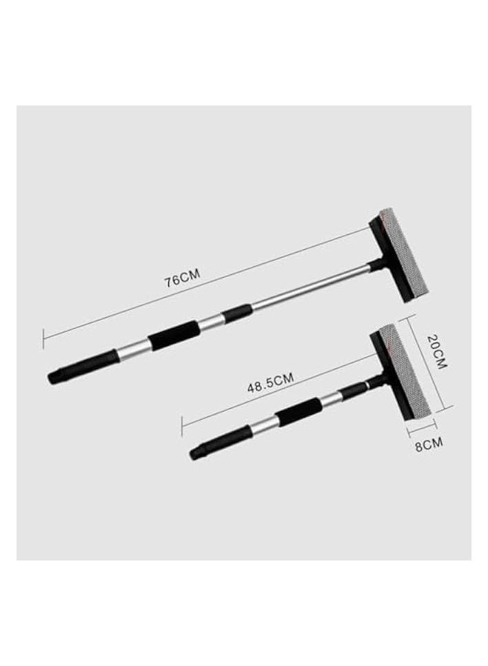 erorex All- Window Squeegee with Extendable Stainless Steel Pole Dual- side Squeegee Window Cleaner Telescopic Glass Scraper Wiper Window Cleaning Tool - Image 1