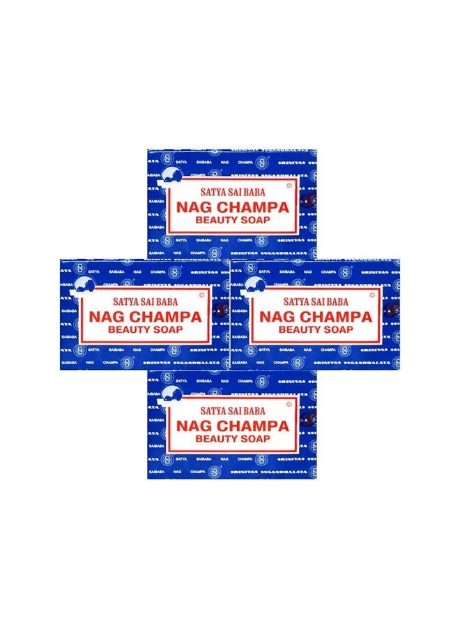 Satya Nag Champa: Sai Baba Natural Soap Large 150 G 5 Oz 4 Piece - Image 2
