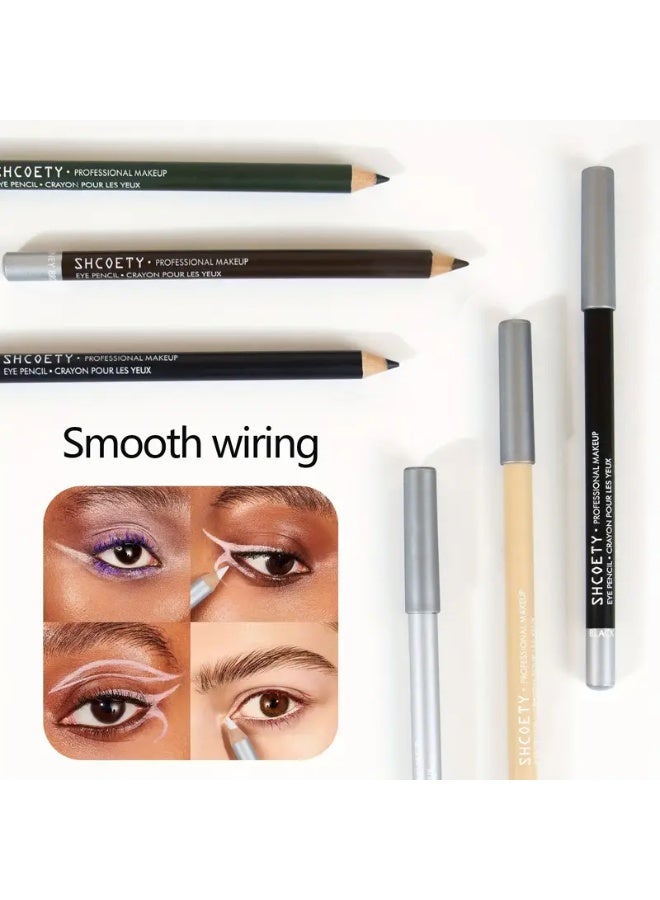 SHCOETY 6 قطع كحل طبيعي مقاوم للماء، يدوم طويلاً ومقاوم للعرق وصعب الإزالة، قلم دودة الحرير للنوم - Image 3