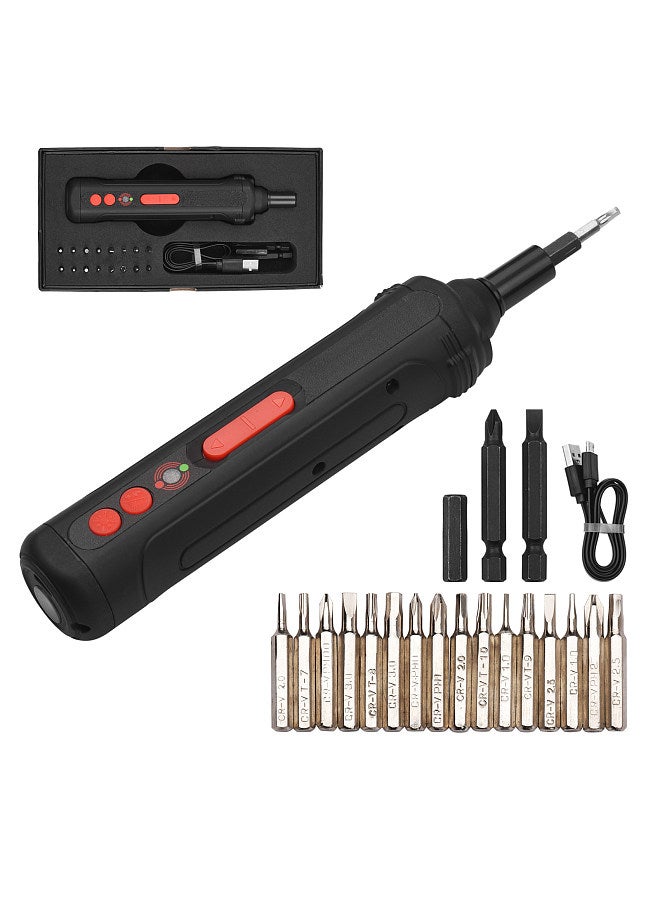 4V Cordless Electric Screwdriver Kit Handheld Mini Screwdrivers 1500mAh Contact-Free Electric Testing Dual LED Working Lights Rear Flashlight 19 Pieces Screwdriver Bits  - Image 5