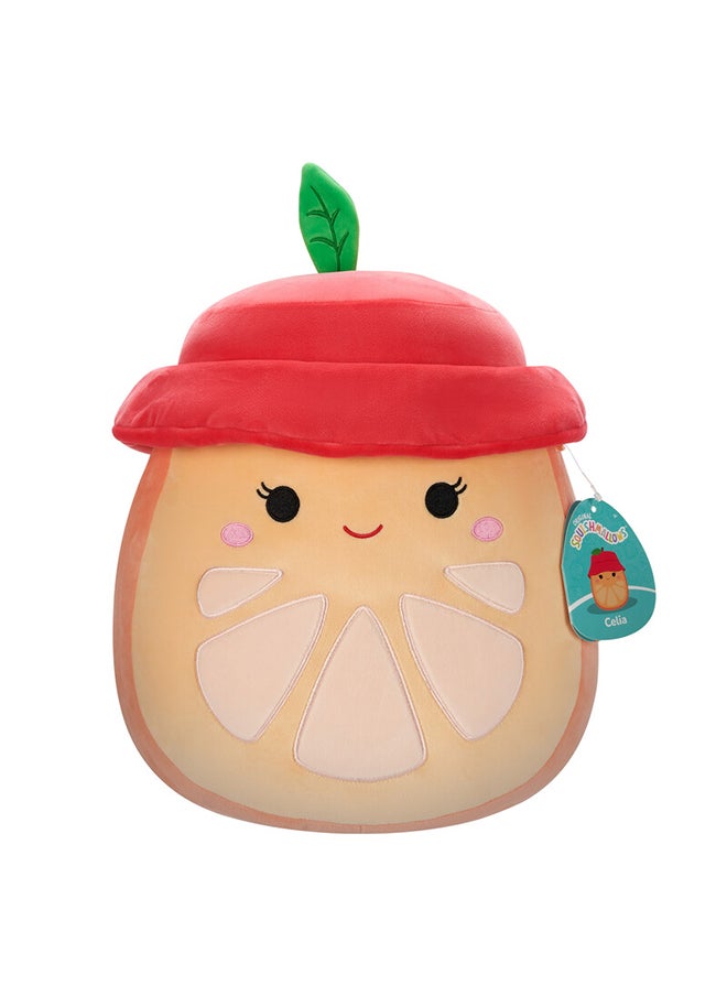 Squishmallows Medium Plush 12 inch Orion Orange Slice with Red Bucket Hat Officially Licensed Kellytoy Plush Toy Colorful Soft Gift for Kids Girls & Boys Washable Squishy Stuff Toy Multicolor All Age  - Image 1