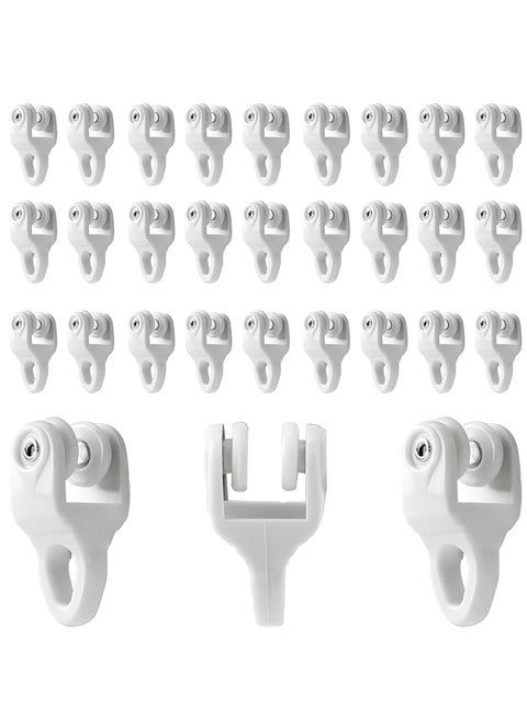 Ceiling Curtain Track, 50 Pcs Ceiling Curtain Track Gliders - Flexible Rollers for RV, Shower, Hospital, and Window Curtain Tracks