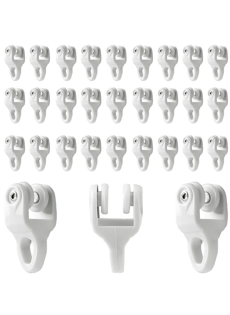 Ceiling Curtain Track, 50 Pcs Ceiling Curtain Track Gliders - Flexible Rollers for RV, Shower, Hospital, and Window Curtain Tracks